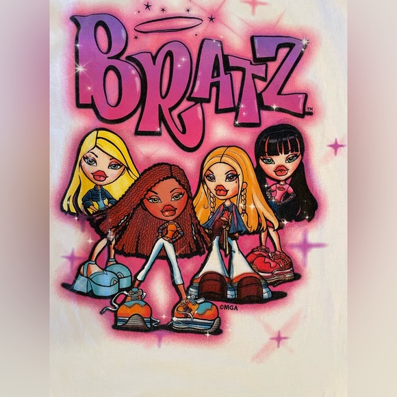 EUC BRATZ white short sleeve shirt, size medium - Picture 4 of 7